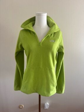 The North Face Women's Bright Lime Green Quarter-Zip Fleece